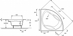 Jacob Delafon Акриловая ванна Presquile 145x145 E5EN3460RU-00 с гидромассажем – фотография-2